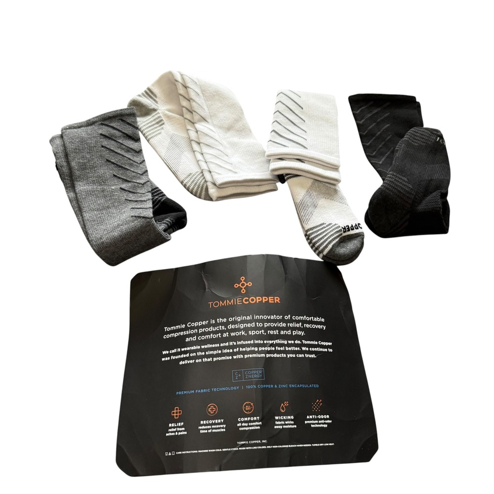 Tommie Copper Compression Socks Unisex L Multi Excellent 3-Pack Copper Znergy